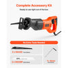 VEVOR Corded Reciprocating Saw, 120 Volt 6 Amp, 3000 SPM Variable Speed, 3/4 inch Stroke Length, Electric Reciprocating Saw with 8 Blades and Carrying Bag, for Wood, Metal, and Plastic Cutting