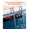 VEVOR Boat Ladder, 3 Steps, Stainless Steel Telescoping Folding Swim Deck Ladder for Rear Entry Inboard, Heavy Duty 600 lbs Capacity with Wide Anti-Slip Steps, for Outboards, Yacht, Pontoon Boats