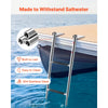 VEVOR Boat Ladder, 4 Steps, Stainless Steel Telescoping Folding Swim Deck Ladder for Rear Entry Inboard, Heavy Duty 900 lbs Capacity with Wide Anti-Slip Steps, for Outboards, Yacht, Pontoon Boats
