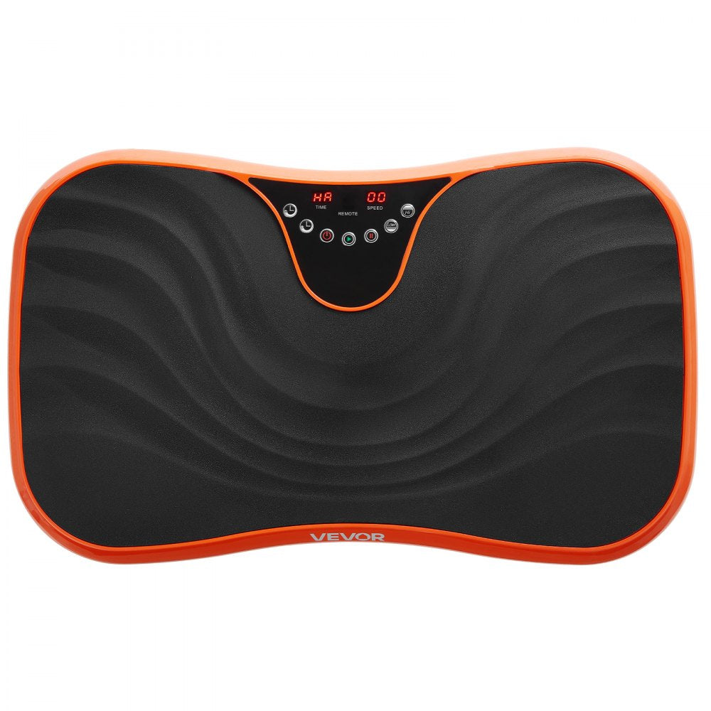VEVOR Vibration Plate Exercise Machine, Whole Body Vibrating Platform for Lymphatic Drainage and Weight Loss, Home Workout Fitness Equipment with 2 Resistance Bands, Body Shaker for Women Men, Orange