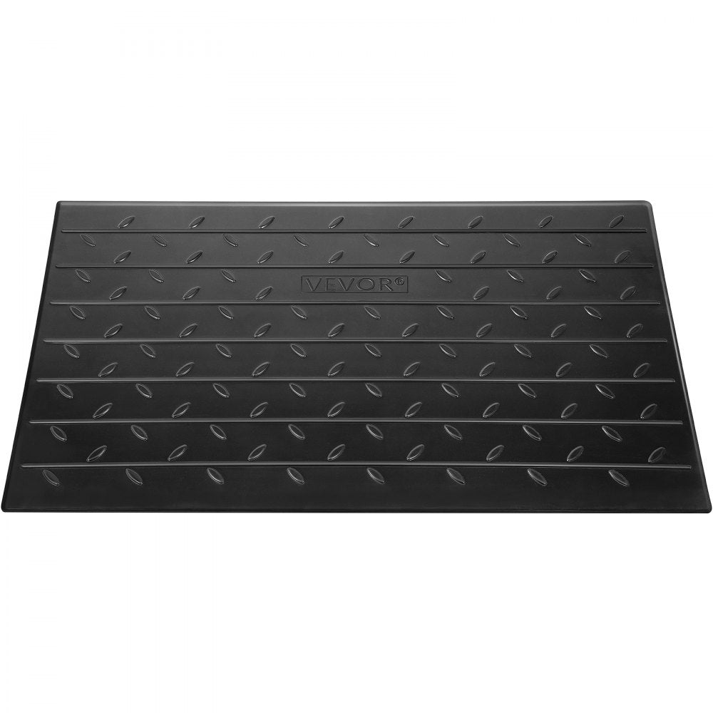VEVOR Rubber Threshold Ramp, 4\" Rise Threshold Ramp Doorway, 3 Channels Cord Cover Rubber Solid Threshold Ramp, Rubber Angled Entry Rated 2200 Lbs Load Capacity for Wheelchair and Scooter