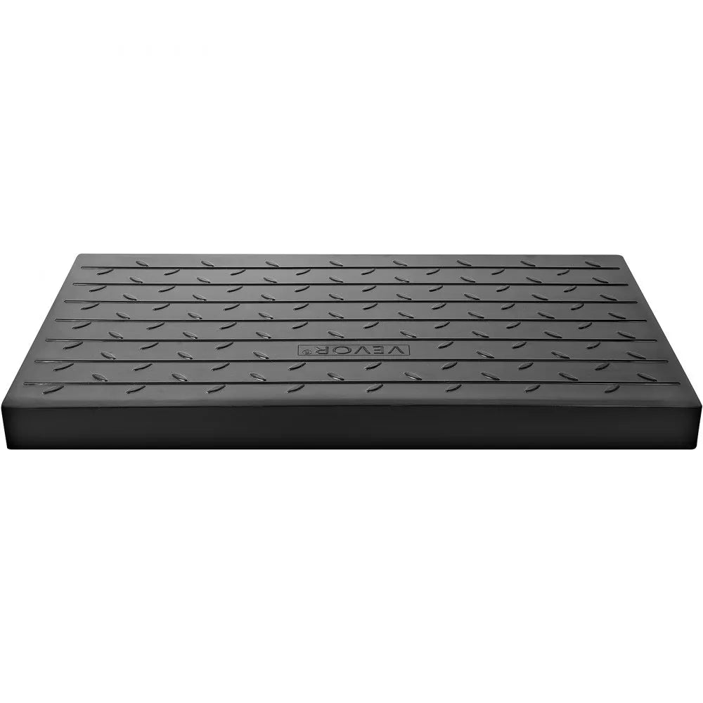 VEVOR Rubber Threshold Ramp, 4\" Rise Threshold Ramp Doorway, 3 Channels Cord Cover Rubber Solid Threshold Ramp, Rubber Angled Entry Rated 2200 Lbs Load Capacity for Wheelchair and Scooter