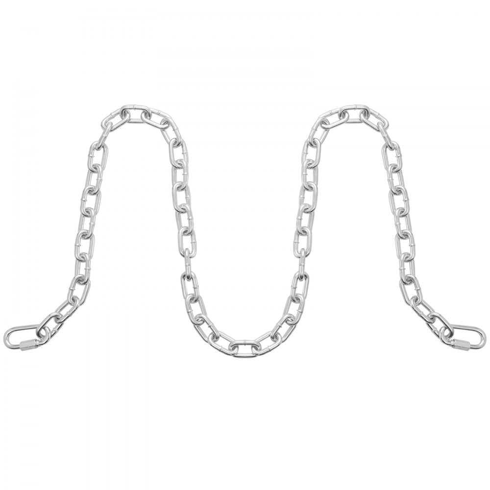 VEVOR Proof Coil Chain, 5/16" x 92', 1667 lbs Safe Working Load, Zinc Plated Proof Tested Coil Chain with Two Quick Links, Galvanized Carbon Steel Link Chain for Towing, Hanging, Camping, Pet Towing