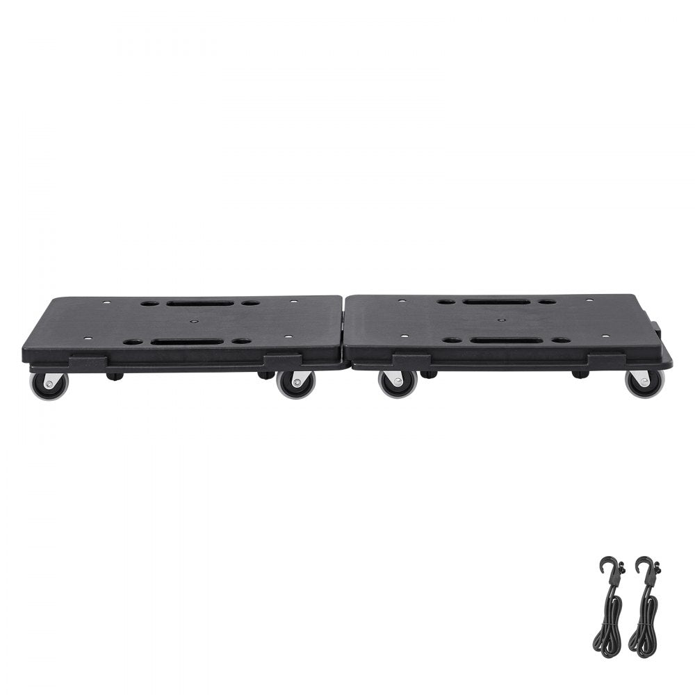 VEVOR Furniture Dolly, 500 lbs Capacity Each Count, Furniture Mover with Wheels, Portable Moving Rollers 4 Wheels Heavy Duty, Small Flat Dolly Cart with Interlocking for Heavy Furniture, 2 Pack, Black