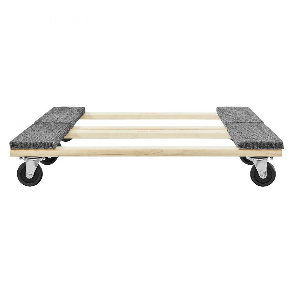 VEVOR Furniture Dolly, 1000 lbs Each Load Capacity, 2 Packs, 18" x 30", 8 x 3" PP Swivel Casters, Heavy Duty Hardwood Furniture Moving Dolly, Mover's Dolly, Moving Cart with Wheels for Heavy Furniture
