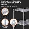 VEVOR Kitchen Utility Cart, 3 Tiers, Wire Rolling Cart with 661LBS Capacity, Steel Service Cart on Wheels, Metal Storage Trolley with 80mm Deep Basket Curved Handle 6 Hooks, for Indoor and Outdoor Use