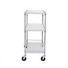 VEVOR Kitchen Utility Cart, 3 Tiers, Wire Rolling Cart with 661LBS Capacity, Steel Service Cart on Wheels, Metal Storage Trolley with 80mm Basket Curved Handle PP Liner 6 Hooks, for Indoor and Outdoor
