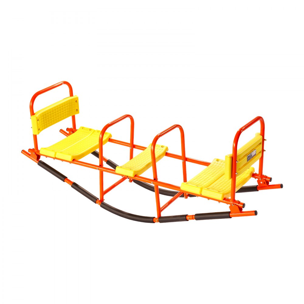 VEVOR Kids Seesaw, 200 lbs Load Capacity, Metal Rocking Teeter Totter with Handles, Toddler Seesaw for Children Aged 3+, Kids Outdoor Playground Equipment for Lawn, Backyard, Playground, 2 Seats