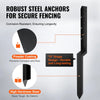 VEVOR Fence Post Anchor Repair Kit, 2 Pack Inner Diameter 2 x2 Inches Heavy Duty Steel Fence Post Support Stakes, Anchor Ground Spike for Repair Tilted, Broken Wood Fence Post