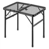 VEVOR Folding Grill Table 24x16 in Camping Tables 90 lbs Capacity Aluminum, Lightweight Compact for Picnic BBQ Tailgating, Adjustable Height, Outdoor Side Stand with Portable Handle, Black Metal Mesh
