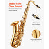 VEVOR Tenor Saxophone, B Flat, Professional Brass Saxophone Beginner Kit with Carrying Case, Mouthpiece, Straps, Cleaning Cloth, Gloves, Neck Strap, 23 Keys Tenor Sax Kit, for Beginners Students, Gold