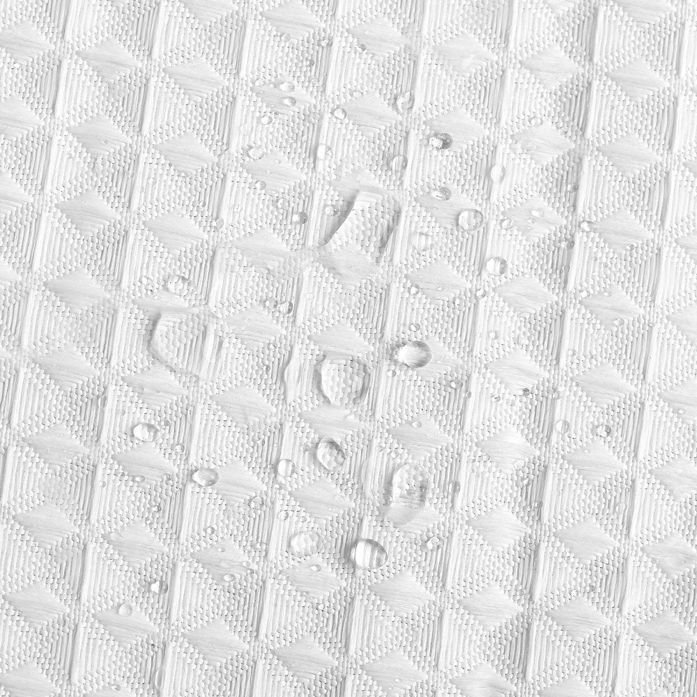 VEVOR No Hook Shower Curtain, 2-in-1 Waterproof Waffle Weave Shower Curtains, 240 GSM Curtain with Snap-in Liner, See-Through Window, and Magnets, for Bathroom Showers & Bath Tubs, 74x71 in (White)