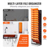VEVOR File Wall Rack, One-Piece 16 Pockets Mesh Wall File Holder, Wall Mounted Magazine Mail Paper & Document Storage Folder, Metal Wall File Organizer with Nametag Label, for Office Home & School