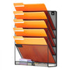 VEVOR File Wall Rack, One-Piece 6 Pockets Mesh Wall File Holder, Wall Mounted Magazine Mail Paper & Document Storage Folder, Metal Wall File Organizer with Nametag Label, for Office Home & School