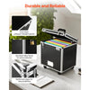 VEVOR Portable File Storage Box, 15.6 x 12.6 x 15 inch Internal Chest Size, Locking Mobile Business Case with Telescopic Handle, Hand pull File Case for Office Home, Offices, Hospitals, Banks