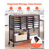 VEVOR Rolling File Cart 24 Slot Mobile Filing Cabinet with Lockable Wheels, for Home Office Classroom, Large Storage Capacity, Hanging File Folder Mail Organizer, with 264.55 lbs / 120 kg Load, Black