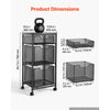 VEVOR Rolling File Cart 3-Tier Mobile Filing Cabinet with Wheels Drawers, for Home Office, Large Storage Capacity, Under Desk Hanging File Folder Organizer, with 45 lbs / 20.5 kg Max Load, Black