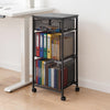 VEVOR Rolling File Cart 3-Tier Mobile Filing Cabinet with Wheels Drawers, for Home Office, Large Storage Capacity, Under Desk Hanging File Folder Organizer, with 45 lbs / 20.5 kg Max Load, Black