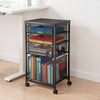 VEVOR Rolling File Cart 4-Tier Mobile Filing Cabinet with Wheels Drawers, for Home Office, Large Storage Capacity, Under Desk Hanging File Folder Organizer, with 45 lbs / 20.5 kg Max Load, Black
