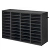 VEVOR Literature Organizer, 36 Compartments Office Mailbox with Detachable Shelves, Wooden Mailbox Sorter with Particle Board, Countertop Office Home Storage Organizer for File, Document, Paper, Black