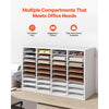 VEVOR Literature Organizer, 36 Compartments Office Mailbox with Detachable Shelves, Wooden Mailbox Sorter with Particle Board, Countertop Office Home Storage Organizer for File, Document, Paper, White
