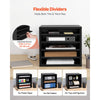 VEVOR Literature Organizer, 5 Compartments Office Mailbox with Adjustable Shelves, Wooden Mailbox Sorter with MDF, Countertop Office Home Classroom Storage Organizer for File, Document, Paper, Black