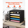 VEVOR Literature Organizer, 5 Compartments Office Mailbox with Adjustable Shelves, Wooden Mailbox Sorter with MDF, Countertop Office Home Classroom Storage Organizer for File, Document, Paper, Black