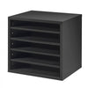 VEVOR Literature Organizer, 5 Compartments Office Mailbox with Adjustable Shelves, Wooden Mailbox Sorter with MDF, Countertop Office Home Classroom Storage Organizer for File, Document, Paper, Black