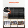VEVOR Literature Organizer, 27 Compartments Metal Office Mailbox with Detachable Wire Mesh, Mailbox Sorter with Wooden Top, Countertop Office Home Storage Organizer for File, Document, Paper, Black