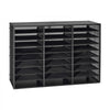 VEVOR Literature Organizer, 27 Compartments Metal Office Mailbox with Detachable Wire Mesh, Mailbox Sorter with Wooden Top, Countertop Office Home Storage Organizer for File, Document, Paper, Black