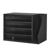 VEVOR Literature Organizer, 4 Compartments Office Mailbox with Detachable Shelves, Wooden Mailbox Sorter with Side Vertical Storage, Countertop Office Home Organizer for File, Document, Paper, Black
