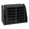 VEVOR Literature Organizer, 12 Compartments Office Mailbox with Side Vertical Storage, Wooden Mailbox Sorter Made of Particle Board, Countertop Office Home  Organizer for File, Document, Paper, Black