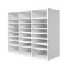 VEVOR Literature Organizer, 24 Compartments Office Mailbox with Adjustable Shelves, Wooden Mailbox Sorter Medium Density Fiberboard Office Home Classroom Storage for Files, Documents, Papers, White