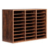 VEVOR Literature Organizer, 27 Compartments Office Mailbox with Removable Shelves, Wood Mailbox Sorter Particle Board Office Home Classroom Storage, File Sorter for File, Document, Paper, Dark Brown