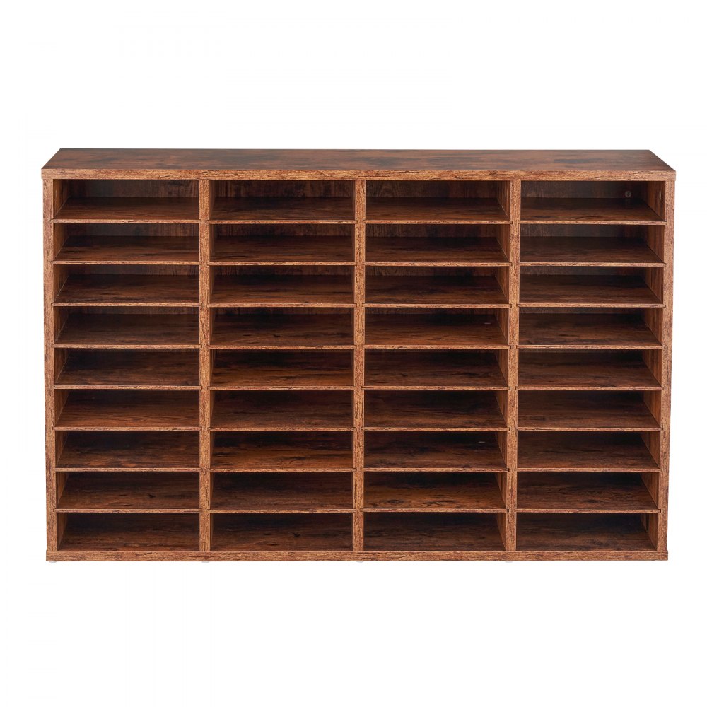 VEVOR Literature Organizer, 36 Compartments Office Mailbox with Removable Shelves, Wood Mailbox Sorter Particle Board Office Home Classroom Storage, File Sorter for File, Document, Paper, Dark Brown