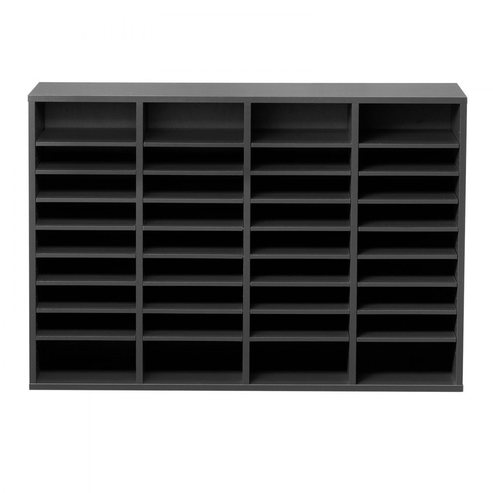 VEVOR Literature Organizer, 36 Compartments Office Mailbox with Adjustable Shelves, Wooden Mailbox Sorter Medium Density Fiberboard Office Home Classroom Storage for Files, Documents, Papers, Grey