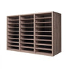 VEVOR Literature Organizer, 27 Compartments Office Mailbox with Removable Shelves, Wood Mailbox Sorter Particle Board Office Home Classroom Storage, File Sorter for File, Document, Paper, Black-Grey