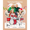 VEVOR Kids Drum Set, 5-Piece 16 in Junior Drum Sets, Beginner Drums Set with Adjustable Throne, Cymbal & Two Pairs of Drumsticks, Musical Learning Drums Instruments Kit, for Children Ages 6-13 (Red)