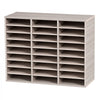VEVOR 27 Compartments Wood Literature Organizer, Adjustable Shelves, Medium Density Fiberboard Mail Center, Office Home School Storage for Files, Documents, Papers, Magazines, Grey