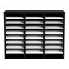 VEVOR 27 Compartments Wood Literature Organizer, Adjustable Shelves, Medium Density Fiberboard Mail Center, Office Home School Storage for Files, Documents, Papers, Magazines, Black+White