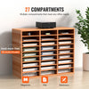 VEVOR 27 Compartments Wood Literature Organizer, Adjustable Shelves, Medium Density Fiberboard Mail Center, Office Home School Storage for Files, Documents, Papers, Magazines, White