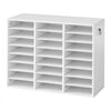 VEVOR Wood Literature Organizer 24 Compartments Office Mailboxes White, Countertop Literature Sorter for Files Documents Papers, with Adjustable Shelves, for Office, Home, Classroom Organization