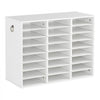 VEVOR Wood Literature Organizer 24 Compartments Office Mailboxes White, Countertop Literature Sorter for Files Documents Papers, with Adjustable Shelves, for Office, Home, Classroom Organization