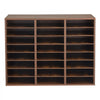 VEVOR Wood Literature Organizer 24 Compartments Office Mailboxes Brown, Countertop Literature Sorter for Files Documents Papers, with Adjustable Shelves, for Office, Home, Classroom Organization
