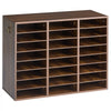 VEVOR Wood Literature Organizer 24 Compartments Office Mailboxes Brown, Countertop Literature Sorter for Files Documents Papers, with Adjustable Shelves, for Office, Home, Classroom Organization