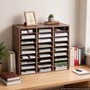 VEVOR Wood Literature Organizer 27 Compartments Office Mailboxes Brown, Countertop Literature Sorter for Files Documents Papers, with Adjustable Shelves, for Office, Home, Classroom Organization