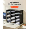 VEVOR Wood Literature Organizer 27 Compartments Office Mailboxes Black, Countertop Literature Sorter for Files Documents Papers, with Adjustable Shelves, for Office, Home, Classroom Organization