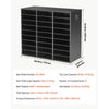 VEVOR Wood Literature Organizer 27 Compartments Office Mailboxes Black, Countertop Literature Sorter for Files Documents Papers, with Adjustable Shelves, for Office, Home, Classroom Organization