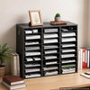VEVOR Wood Literature Organizer 27 Compartments Office Mailboxes Black, Countertop Literature Sorter for Files Documents Papers, with Adjustable Shelves, for Office, Home, Classroom Organization