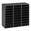 VEVOR Wood Literature Organizer 27 Compartments Office Mailboxes Black, Countertop Literature Sorter for Files Documents Papers, with Adjustable Shelves, for Office, Home, Classroom Organization